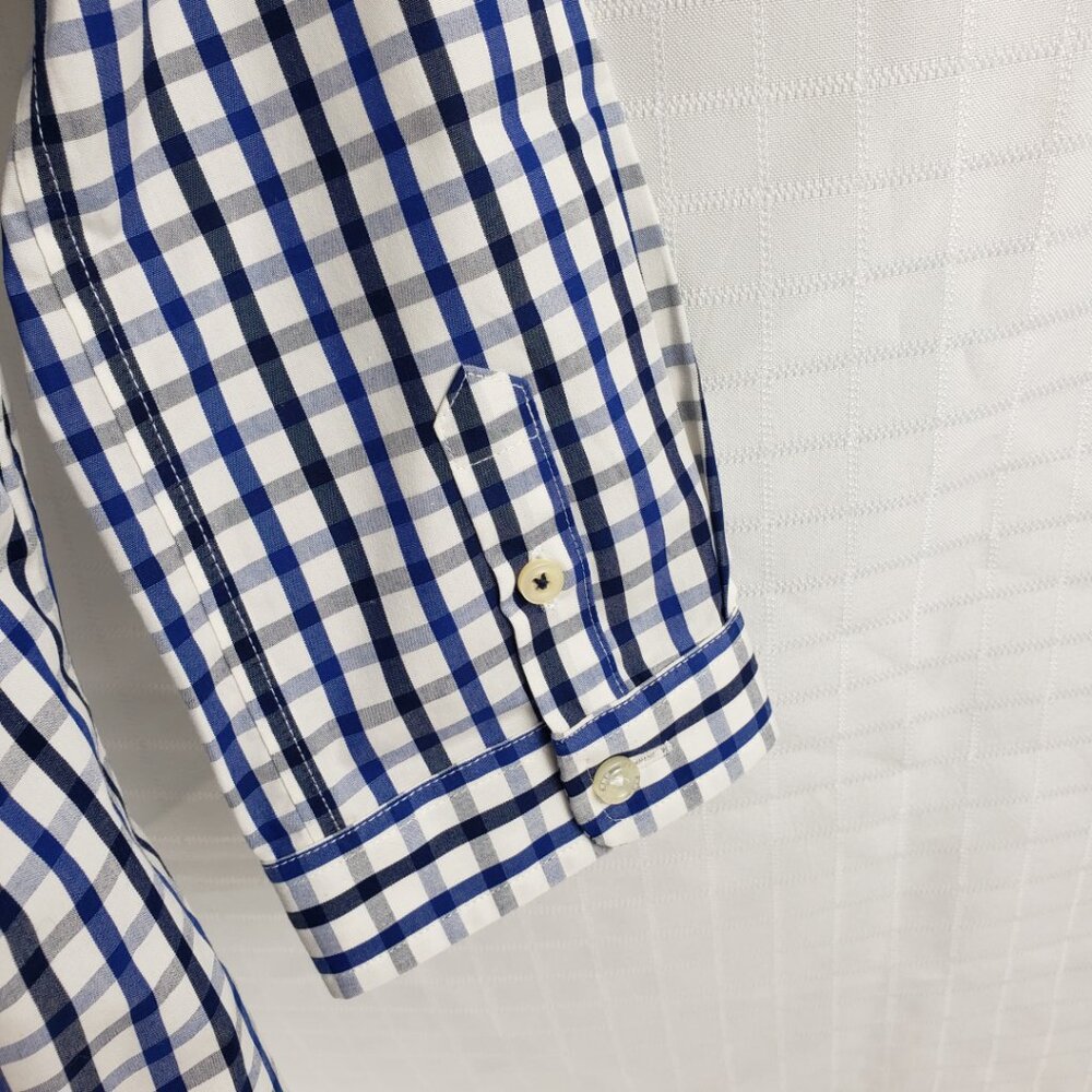 Lands End 2P Plaid 3/4 Roll Up Sleeve Women Top Shirt Petite Button Up Petite - Picture 7 of 11